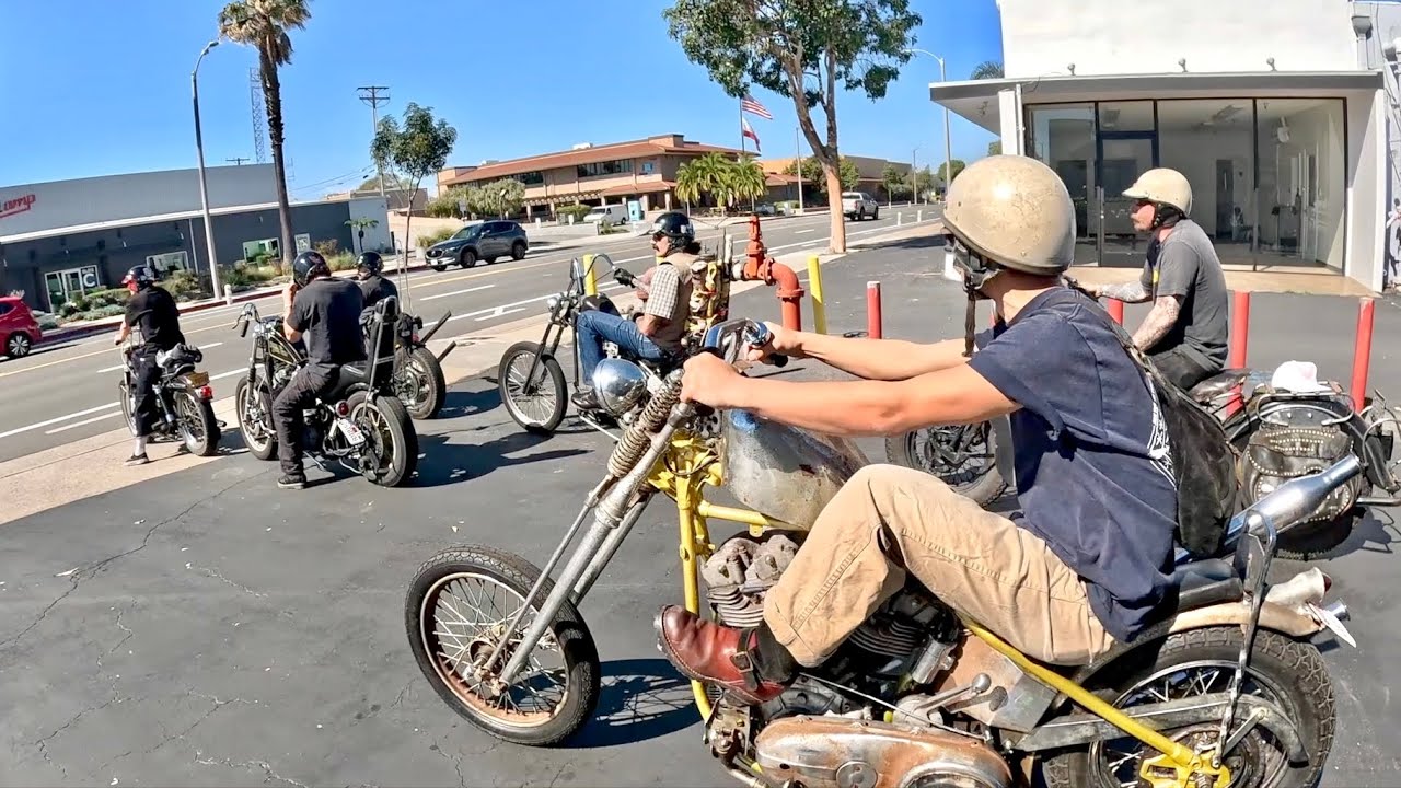 【突如現れたバイク集団】本場アメリカのリアルなチョッパー達が乗ってる車両やカスタムが渋かった. . .