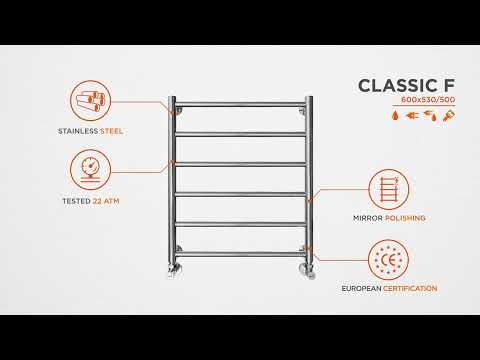 Водяна рушникосушарка Mario Класік F 1.1.5903.01.P (4820111357017, 600x530, хром/білий глянець/чорний матовий/золото/сатин/бронза)