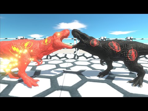 FLASH T-Rex vs BLACK FLASH T-Rex DEATH RUN - Animal Revolt Battle Simulator