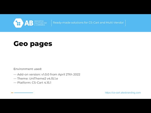 Geo pages - add-on for CS-Cart and Multi-Vendor