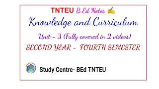 (Part-1) Unit-3 Knowledge and Curriculum 