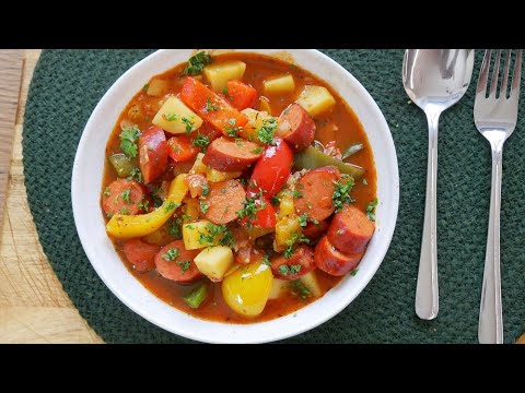 Deftiger Kartoffel Paprika Topf mit Cabanossi (Rezept) || Hearty Potato Paprika Stew with Cabanossi