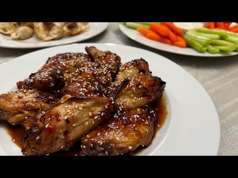 Alitas con salsa de soya, miel y ajo, en la freidora de aire