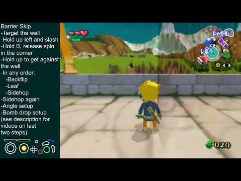 Wind Waker SD Barrier Skip Tutorial (2 sidehop method)