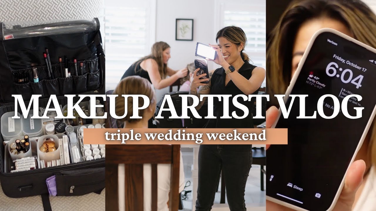 THREE Weddings In ONE Weekend! | BRIDAL MAKEUP ARTIST VLOG