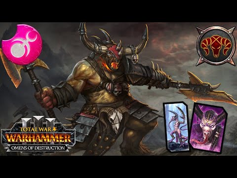 THE BRASS BULL HATES SLAANESH - Taurox vs. N'kari - Total War Warhammer 3