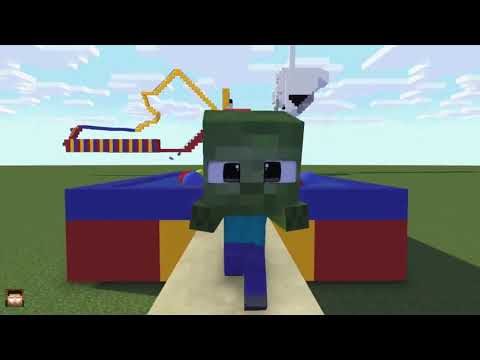 Monster School: FUNNY ROLLER COASTER WITH BABY MONSTER - Minecraft Animation
