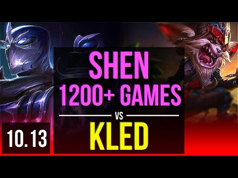 SHEN vs KLED (TOP) | 1.6M mastery points, 1200+ games, 3 early solo kills | NA Challenger | v10.13