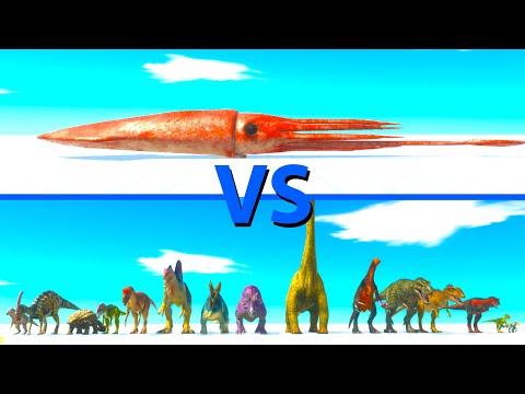 COLLOSAL SQUID vs ALL DINOSAURS - Animal Revolt Battle Simulator ARBS