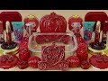 Красный слайм. ❤️💦💤 Добавляю в слайм косметику, блестки и бусины. 👑 ASMR Slime Video 1080p.