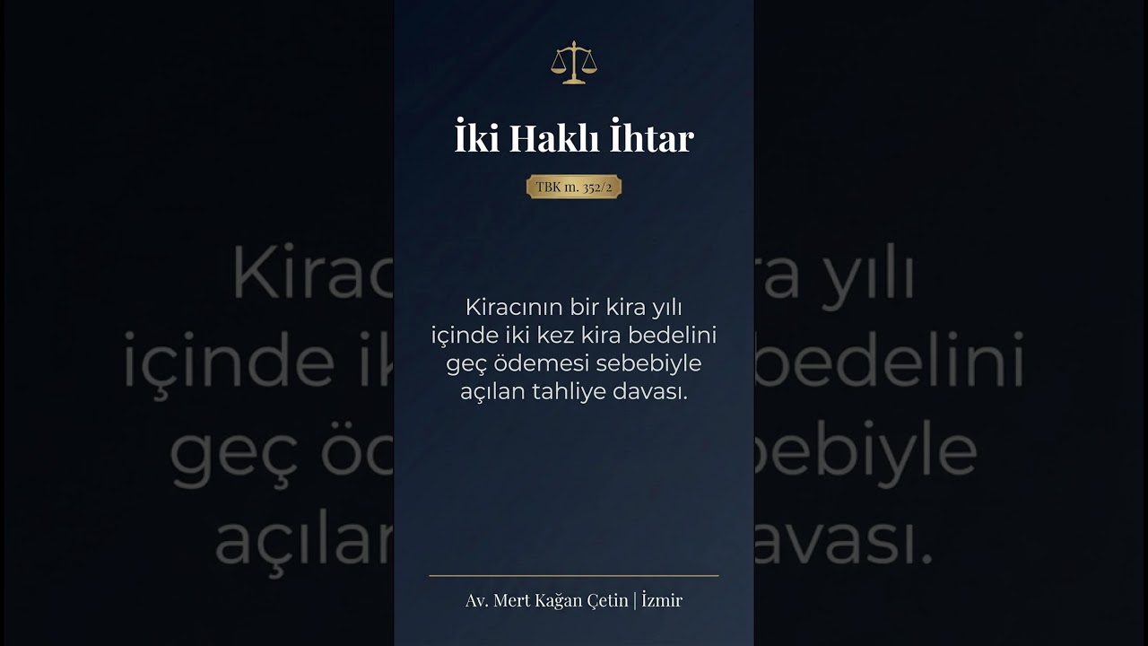 İki Haklı İhtar ile Kiracı Tahliyesi Rehberi - Kısa Video
