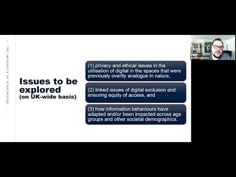 SCILP seminar - "Public library digital service use during COVID" - David McMenemy