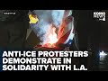 Anti ICE Protesters Burn American Flags At Seattle Federal Building