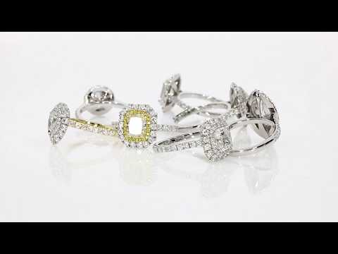 Double row micro pave cluster rings