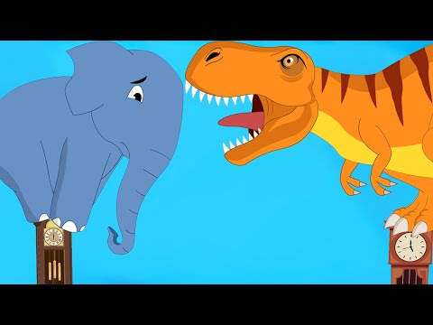 Hickory Dickory Dock Dinosaur vs Elephant - Preschool Songs & Nursery Rhymes for Circle Time