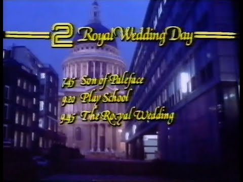 Tuesday 28th July 1981 BBC2 - Laurel And Hardy - Radio 2 - Royal Wedding - Closedown - Fireworks