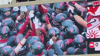 Oklahoma Sooners Troy Everett gathers OL together pregame vs Missouri Tigers 11/22/25