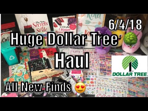 HUGE DOLLAR TREE HAUL 🌳 6/4/18|AMAZING NEW FINDS ❤️|New Stickers, Kids Toys, Decor and More!! Video