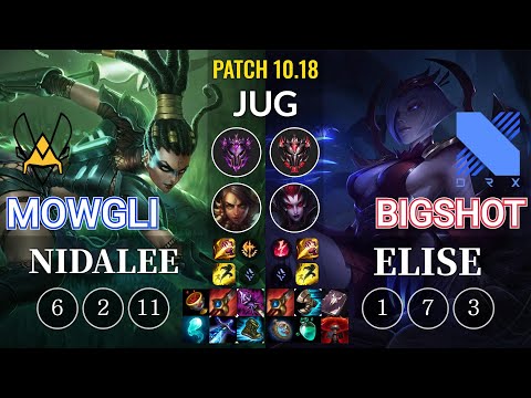 VIT Mowgli Nidalee vs DRX BigShot Elise Jungle - KR Patch 10.18