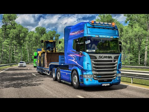 Heavy Machinery delivery through Scenic France | Bordeaux - Lacq | Scania R490 | #ets2 1.49 |