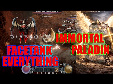Diablo 4 Season 11 - Insane Immortal Paladin FaceTank Everything - Pit 100 90s
