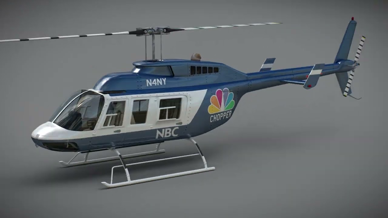 Helicopter Bell 206L News 3D Model