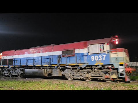 [4K] Tren cargado de NCA con la EMD GT-22CW 9037 pasando por Marcos Juárez!!!!!!