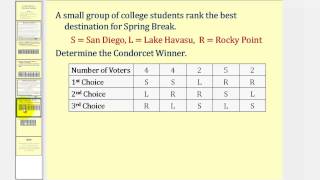 Voting Theory: Plurality Method and Condorcet Criterion