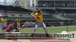 Donovan Benoit, OF, Pensacola Catholic High School, Swing Mechanics at 200 FPS