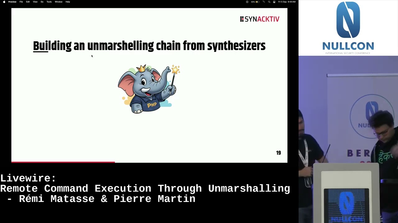 #NullconBerlin2025 | LiveWire: Remote Command Execution Through Unmarshalling by Rémi and Pierre