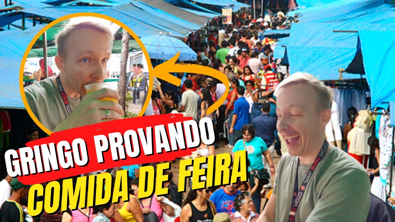 GRINGO PROVANDO COMIDA DE FEIRA EM GOIÂNIA