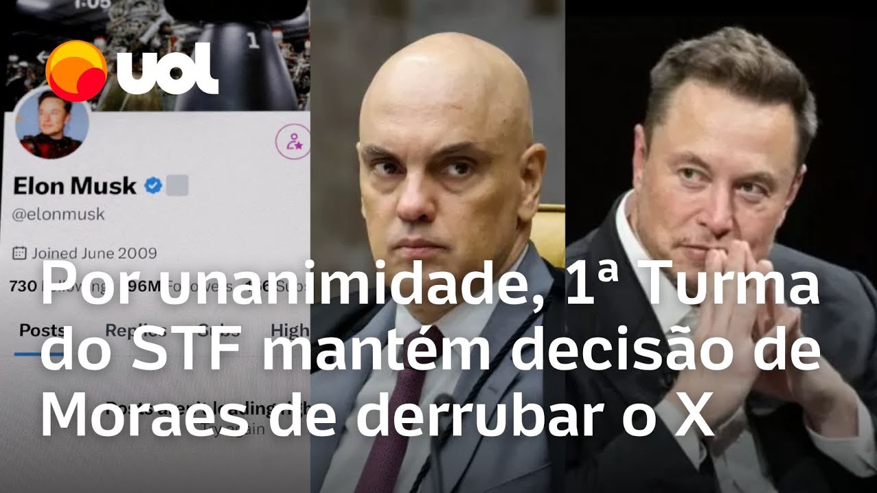 Twitter/X: Por unanimidade, 1ª Turma do STF mantém decisão de Moraes de suspender a rede social