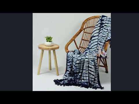 Pure cotton blue tie dye voile fabric, block print
