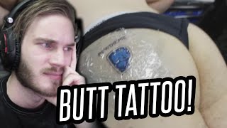 PEWDIEPIE BUTT TATTOO REACTION