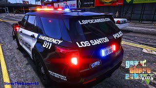 Playing GTA 5 As A POLICE OFFICER City Patrol| GTA 5 Lspdfr Mod| 4K