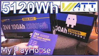 2 x WattCycle 24V 100Ah LiFePO4 Batteries for My PlayHouse - 1457