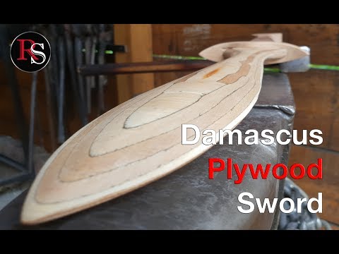 Damascus Plywood Sword - Woodworking Video