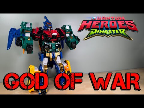 These robot dinosaur vehicles all COMBINE! | Quantum Heroes Dinoster GOD OF WAR