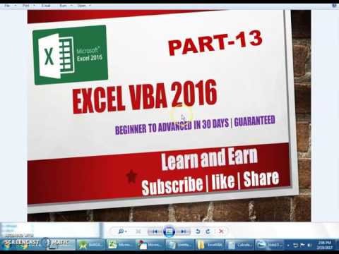 Excel VBA 2016 Complete Tutorial For Beginners Part 13 | User Form