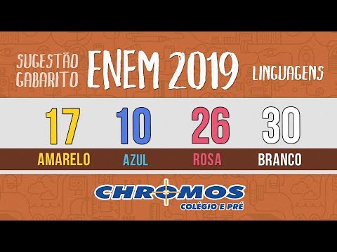 Gabarito ENEM 2019 CHROMOS - Prova Amarela: Questão 17 | Linguagens e Códigos