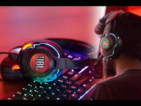JBL Quantum 910 belaidės žaidimų ausinės, Juodos spalvos video