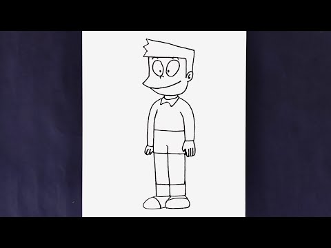 How to Draw Suneo from Doraemon Cartoon - Step by Step | Drawing | Sketch