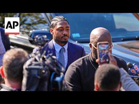 Video Thumbnail: Former Patriots receiver Stefon Diggs arrives in court for assault trial