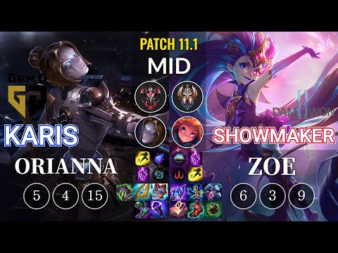 GEN Karis Orianna vs DWG Showmaker Zoe Mid - KR Patch 11.1