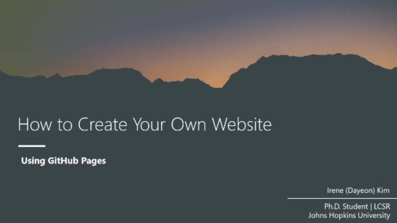 How to Create Your Own Website Using GitHub Pages