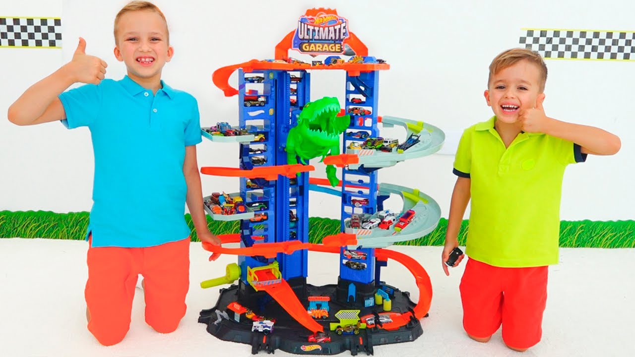 Watch video Vlad and Niki pretend play Ultimate Garage | Hot Wheels City Now Vlad and Niki pretend play Ultimate Garage | Hot Wheels City
