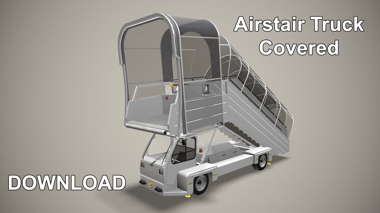 Luchttrapwagen afgedekt --363-- 3D Model