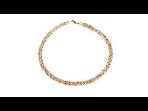 Passport to Gold 14K 2tone Rope and Bead Chain 71/2" Wra...
