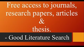 How to get free access to good and authentic research papers, articles without any subscription | FG