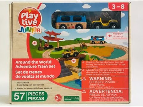 Дерев'яна залізниця PlayTive Junior Around World - 57 елементів (Німеччина)